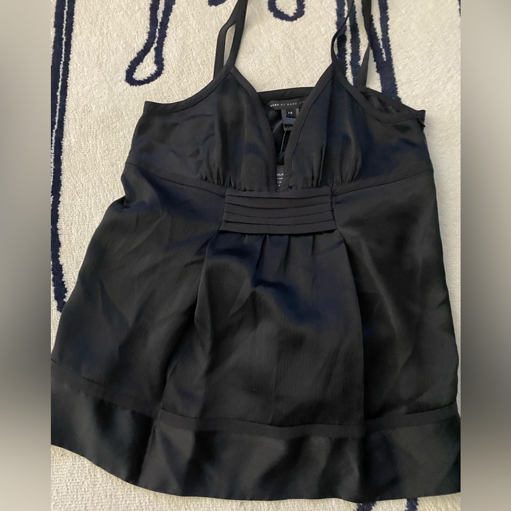 NWT MARC JACOBS black silk tuxedo strappy top. Size US 12. Mint condition